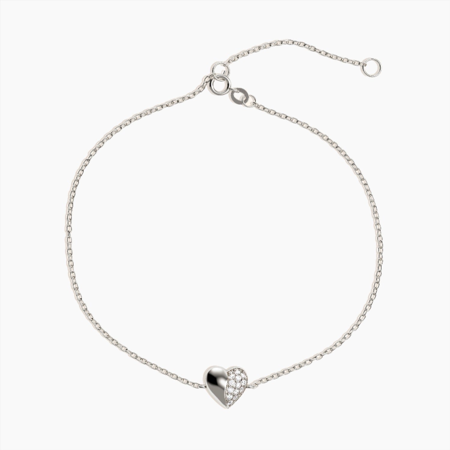 Small Heart Pave Diamond Bracelet
