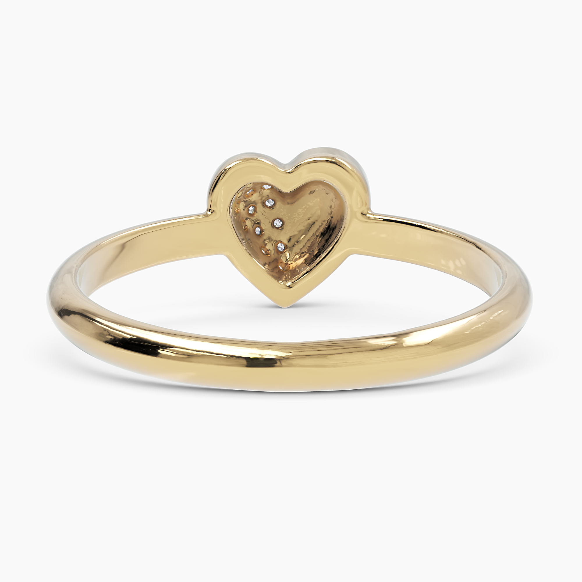 Diamond Puffy Heart Ring - Narcissus