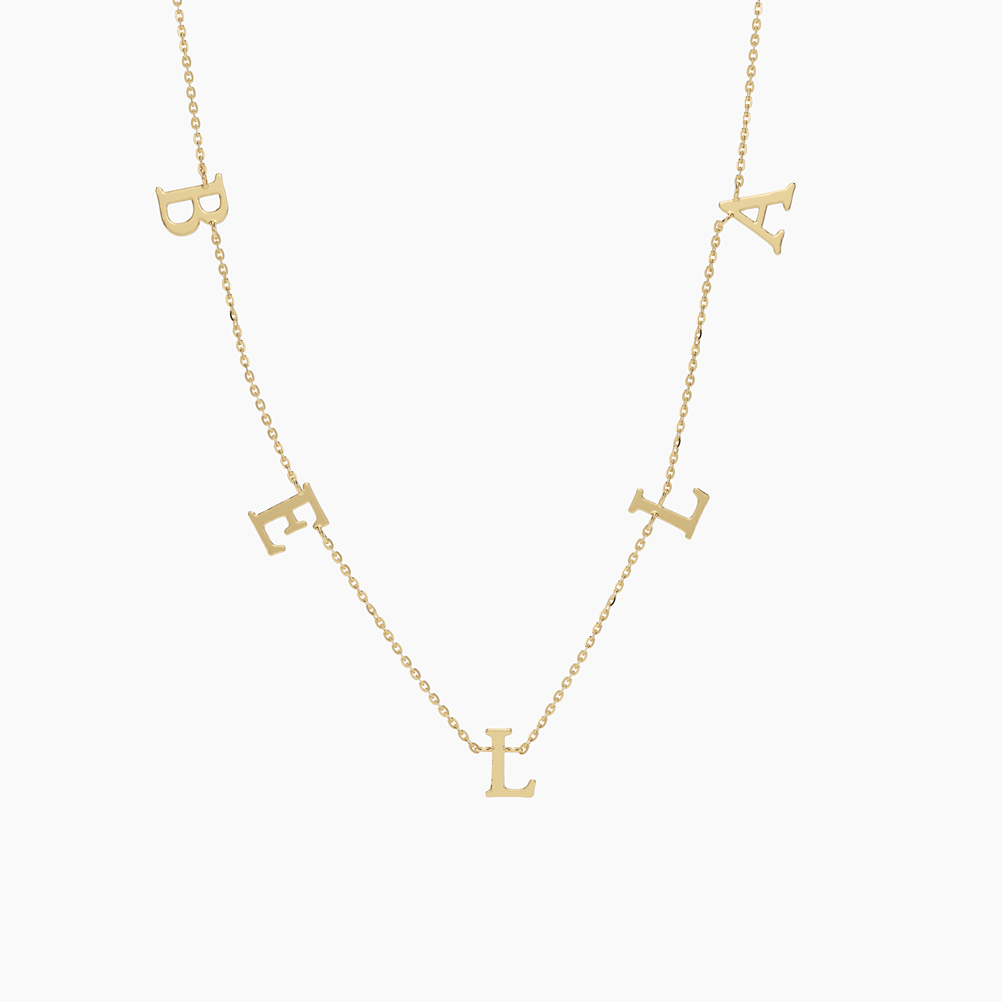 Spaced Gold Letter Necklace - Narcissus