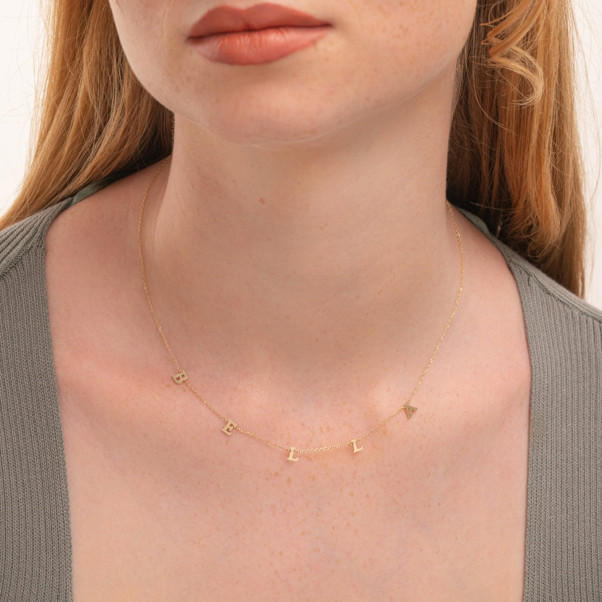 Spaced Gold Letter Necklace - Narcissus