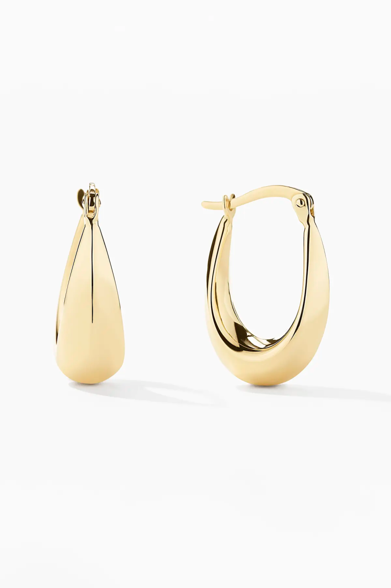 Tapered Teardrop Hoop Earrings - Narcissus