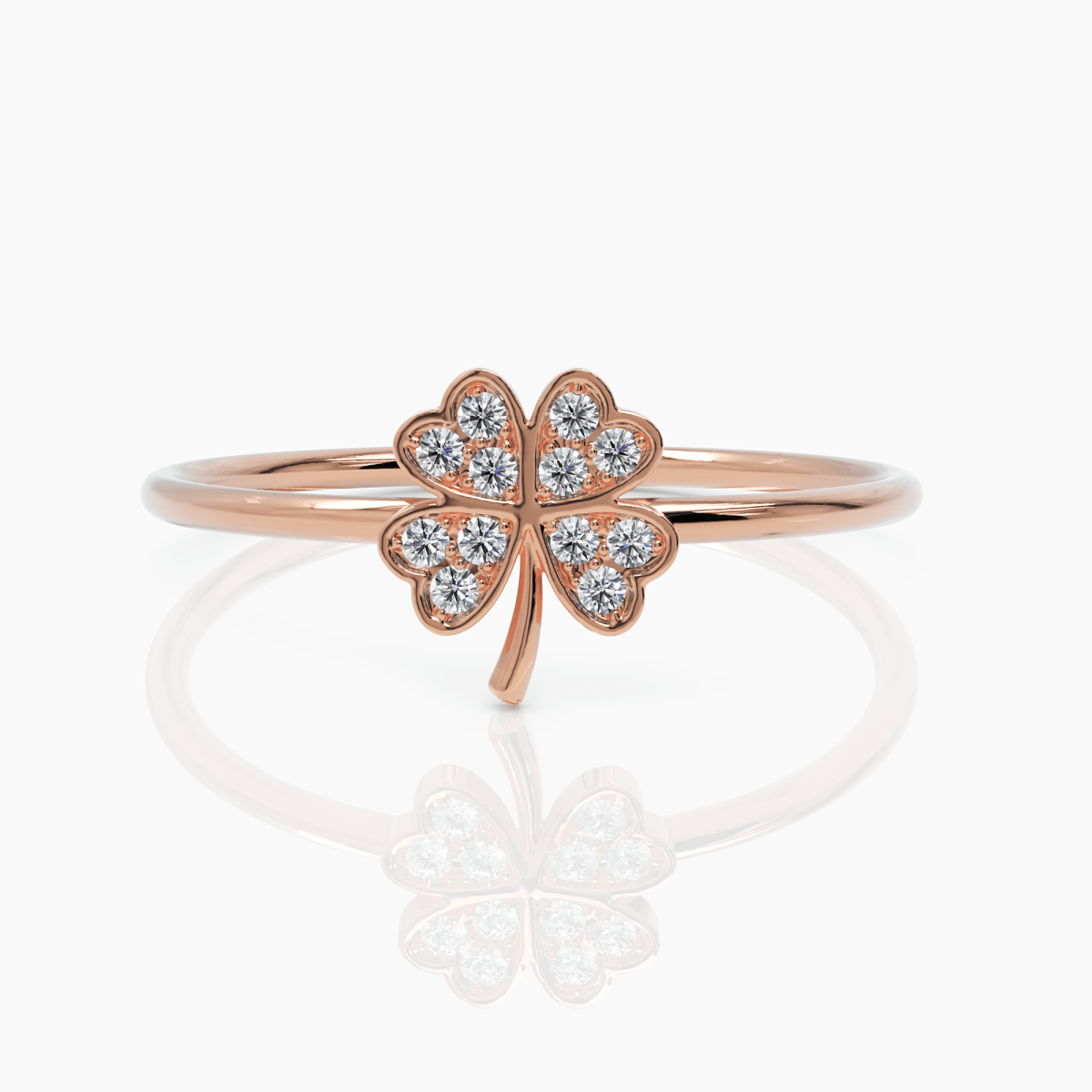 Tiny Clover Diamond Ring - Narcissus