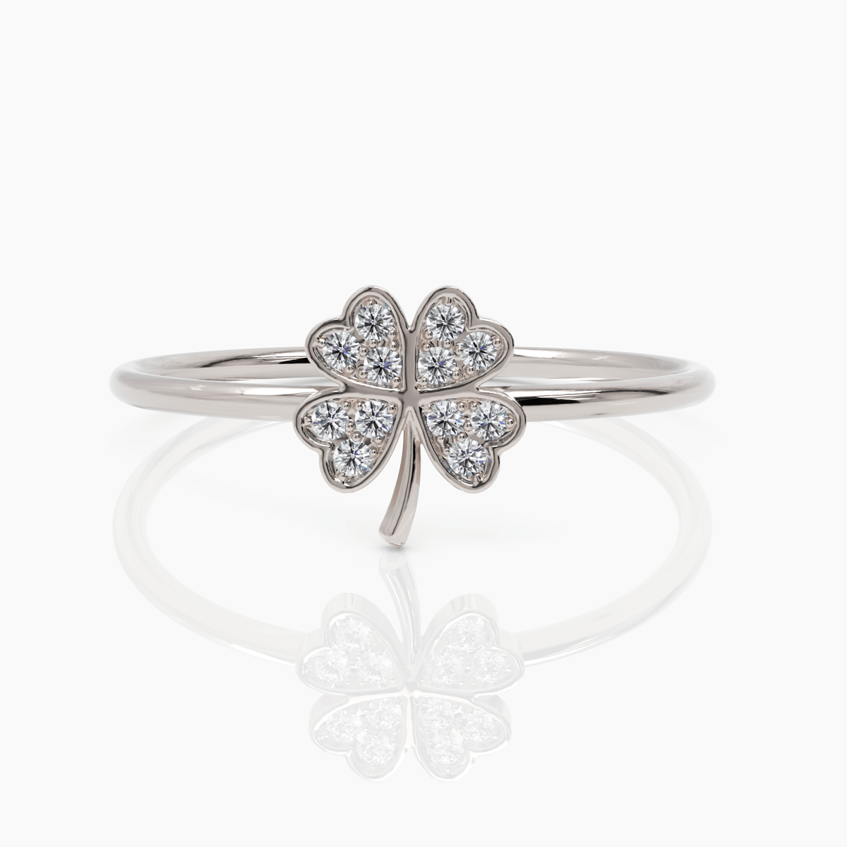 Tiny Clover Diamond Ring - Narcissus