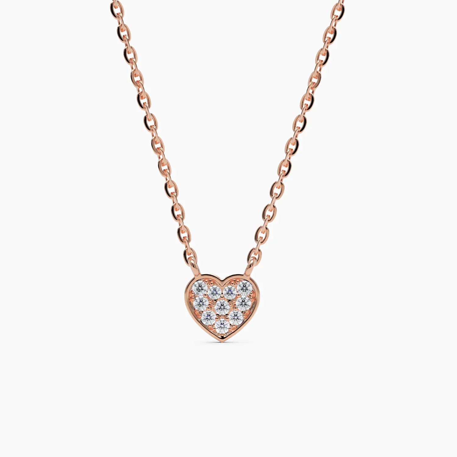 Tiny Diamond Heart Necklace - Narcissus