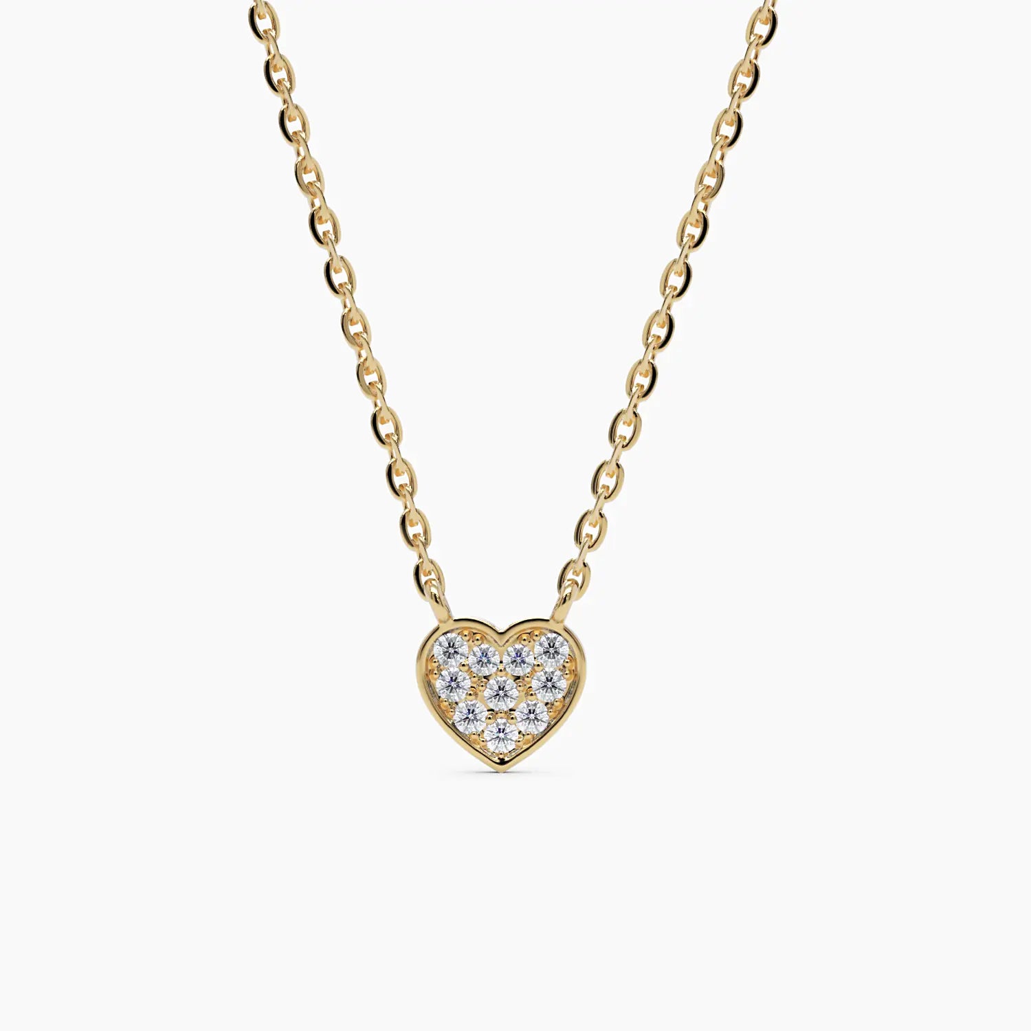 Tiny Diamond Heart Necklace - Narcissus