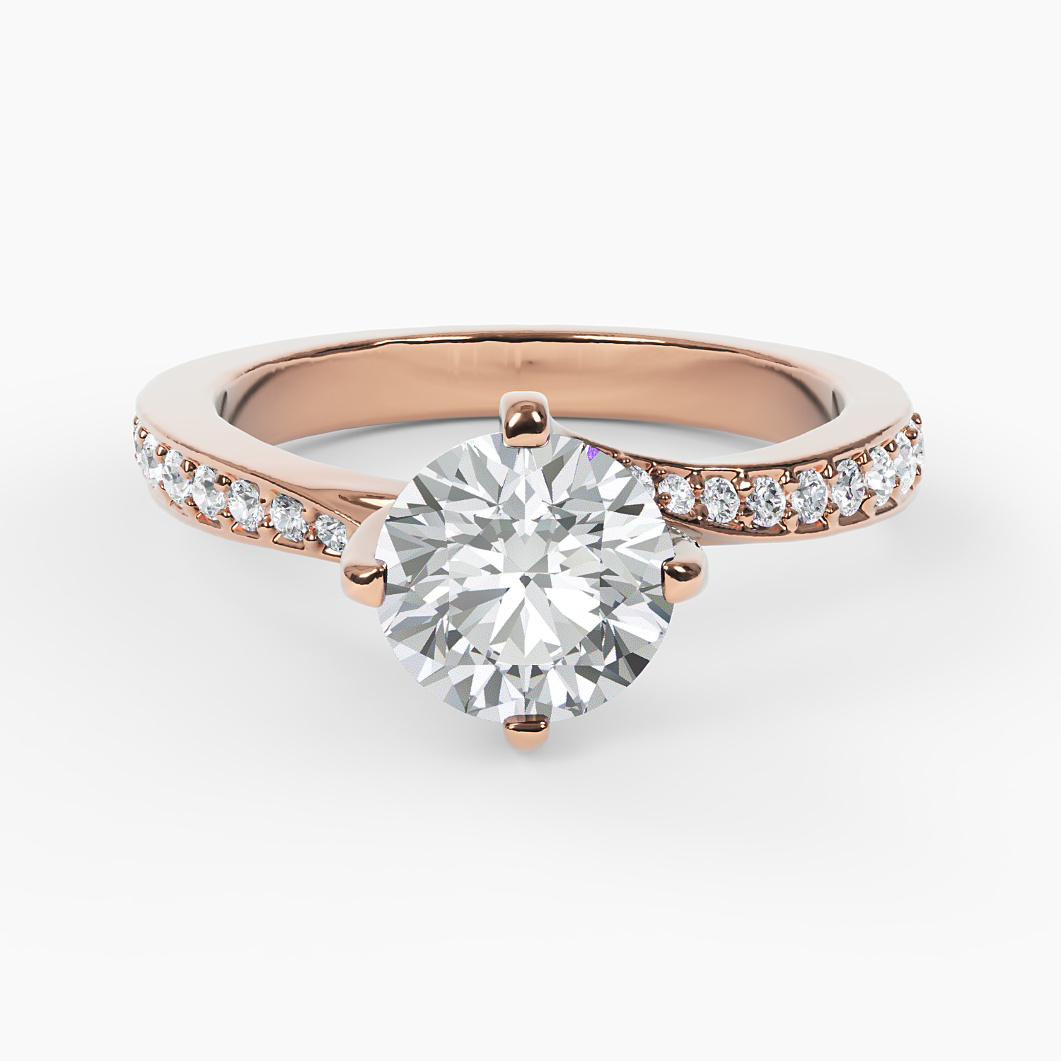 Twist Pavé Diamond Engagement Ring - Narcissus