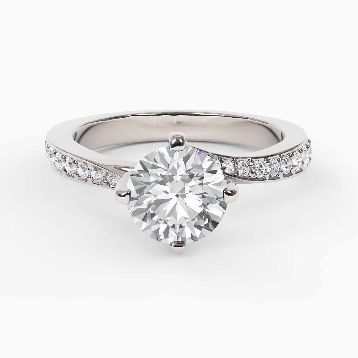 Twist Pavé Diamond Engagement Ring - Narcissus