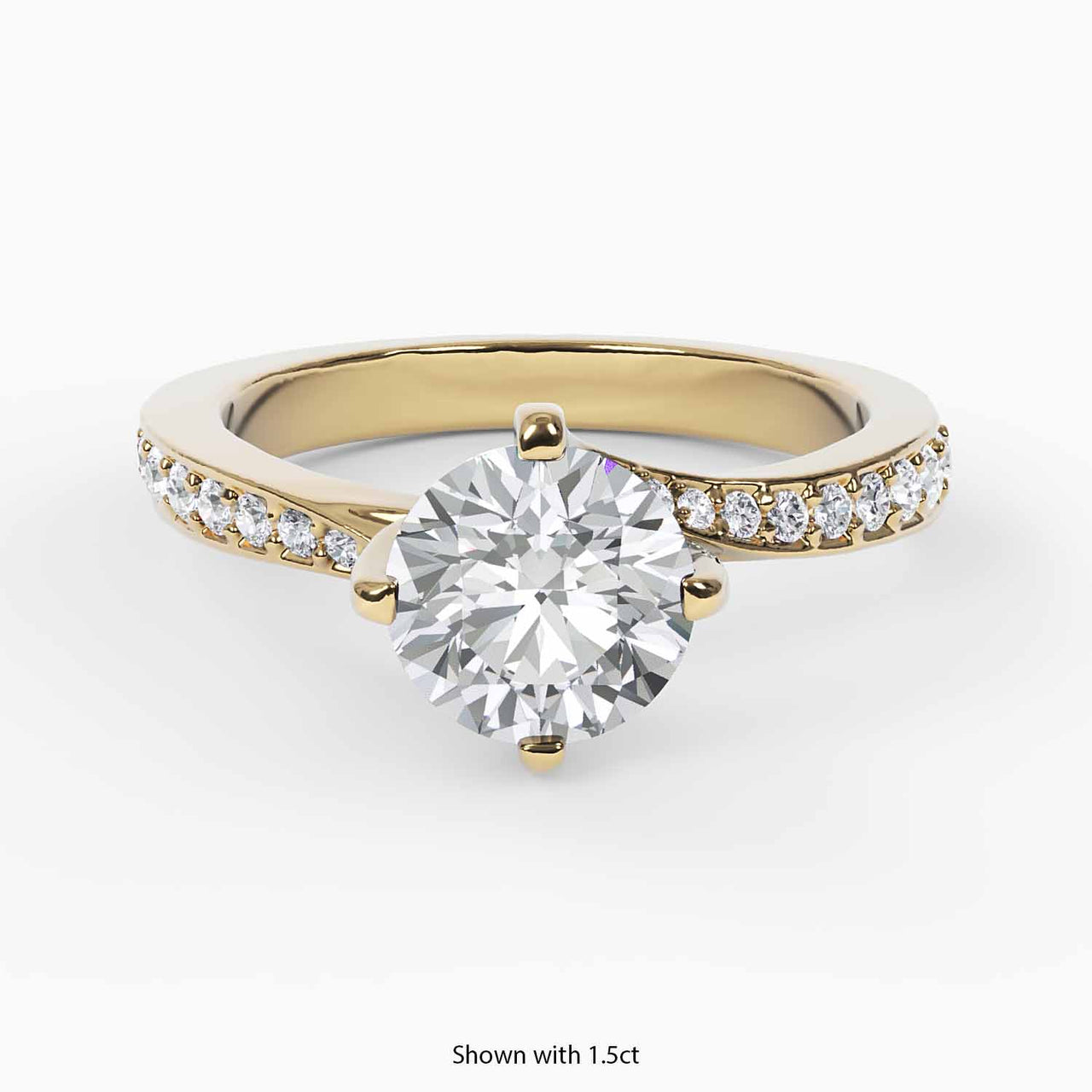 Twist Pavé Diamond Engagement Ring - Narcissus