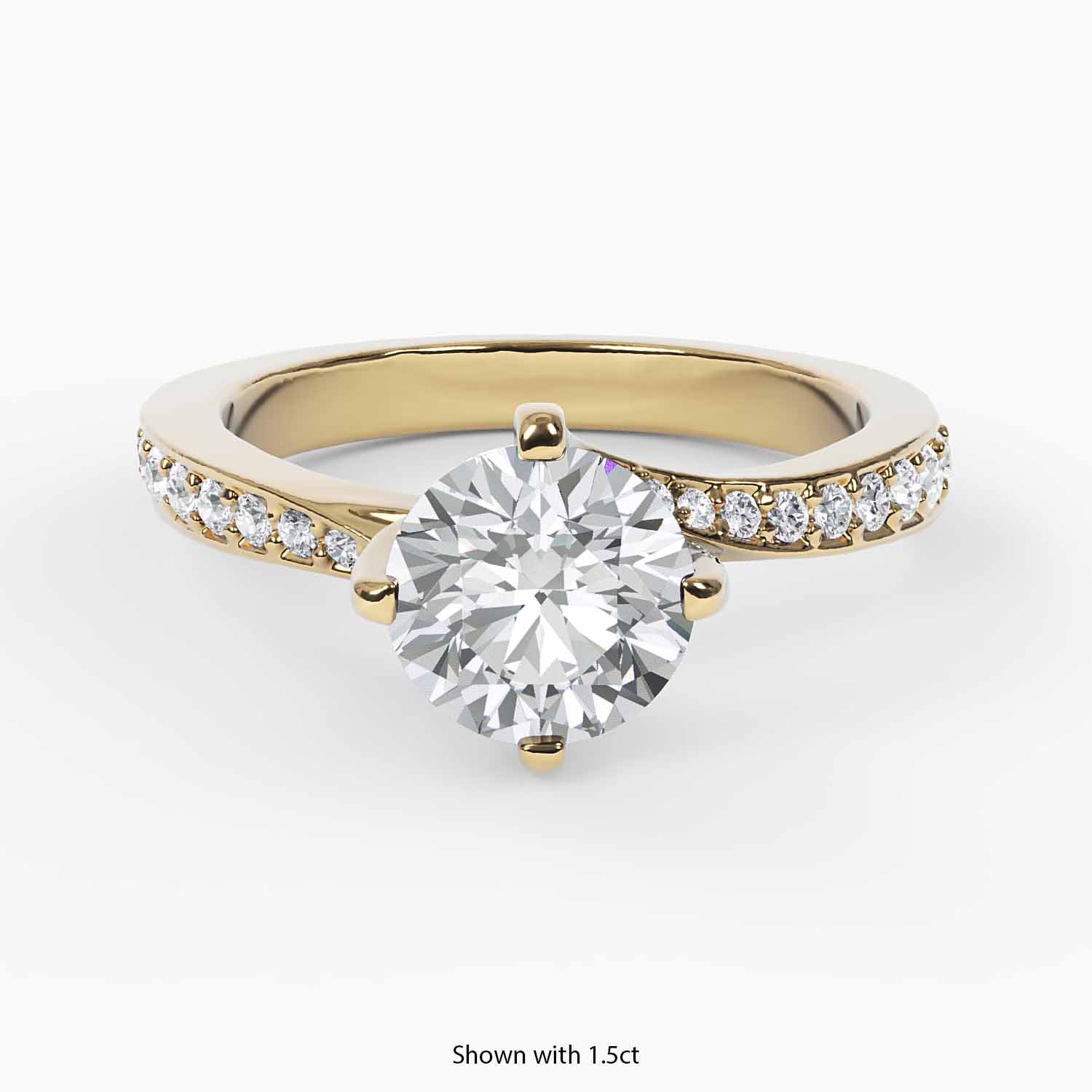 Twist Pavé Diamond Engagement Ring - Narcissus