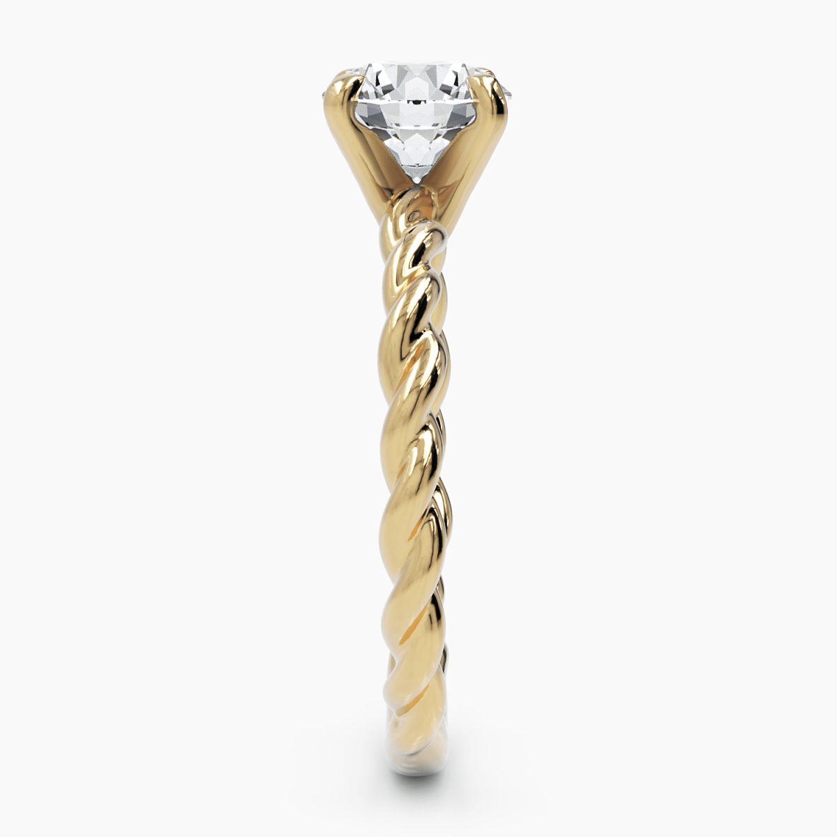 Twisted Band Diamond Engagement Ring - Narcissus