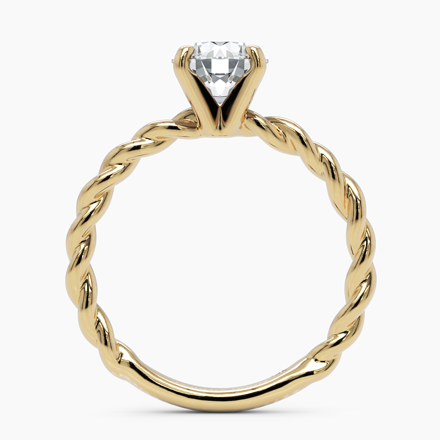 Twisted Band Diamond Engagement Ring - Narcissus