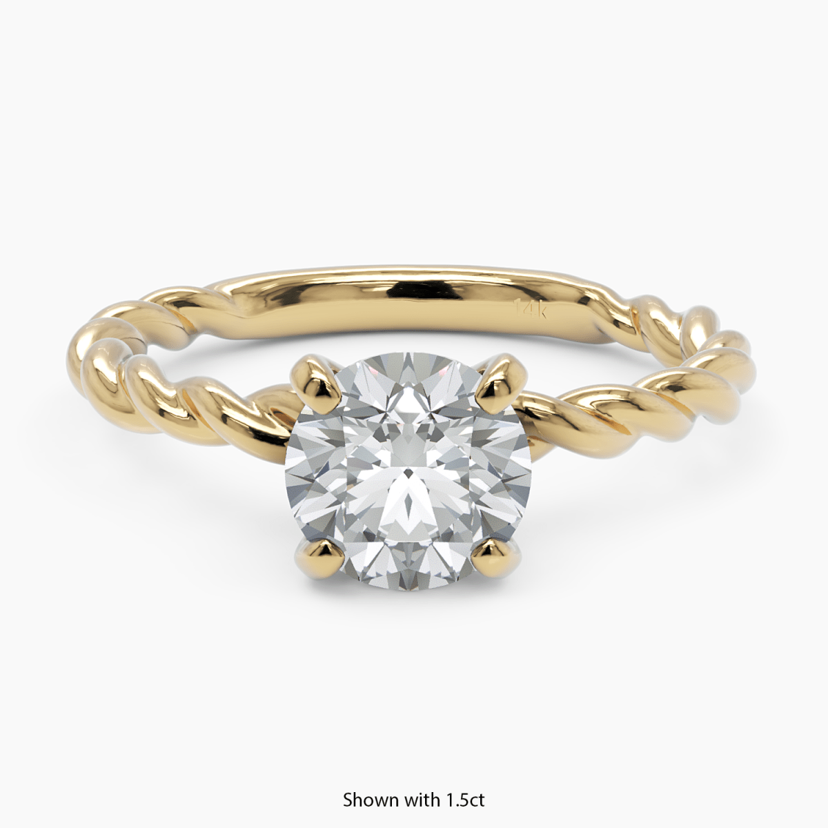 Twisted Band Diamond Engagement Ring - Narcissus