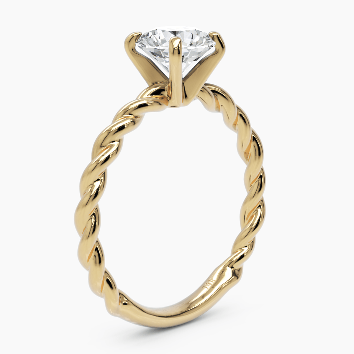 Twisted Band Diamond Engagement Ring - Narcissus