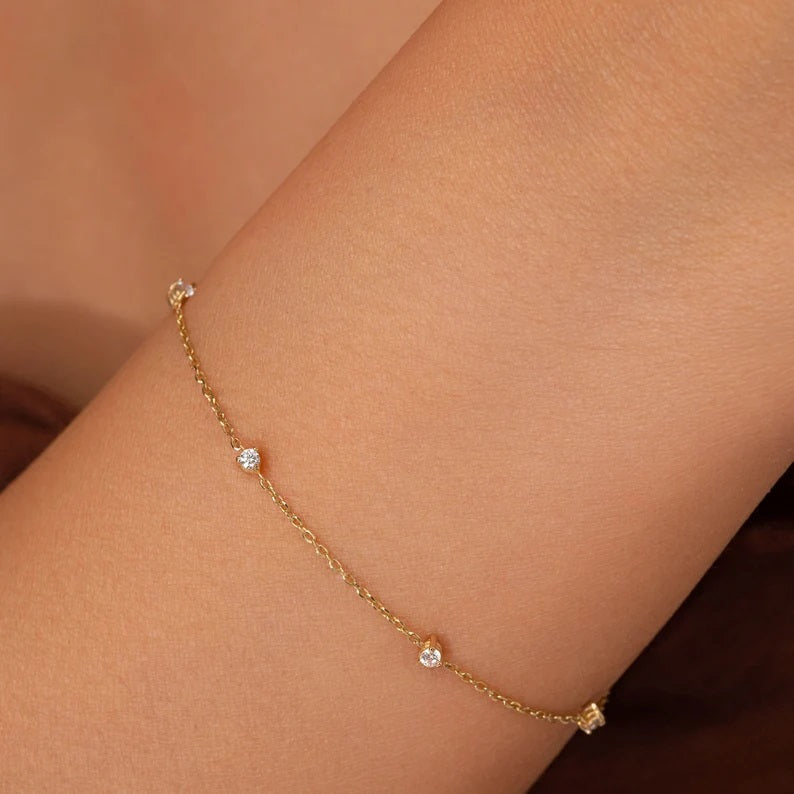 Two-Sided Diamond Solitaire Bracelet