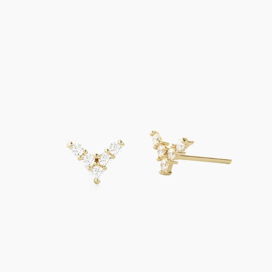 V Shape Diamond Earrings