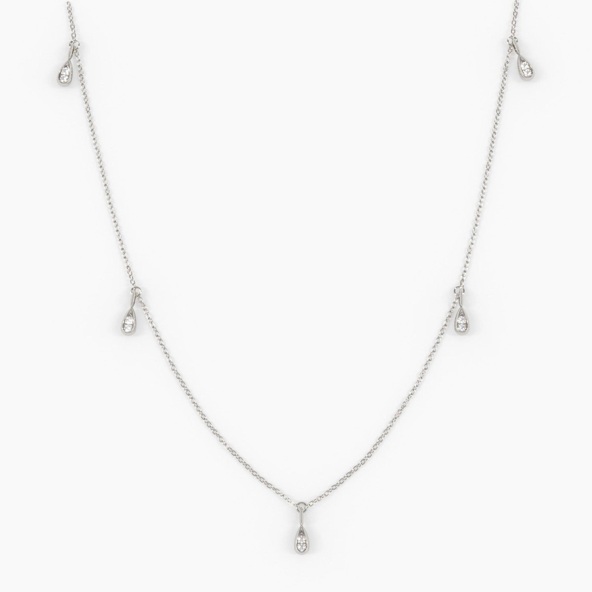 Diamond Droplet Station Necklace - Narcissus