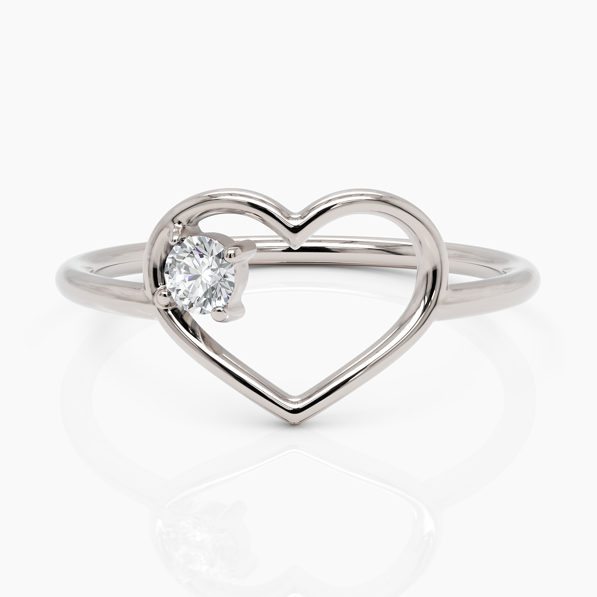 Heart Shaped Ring with Diamond
