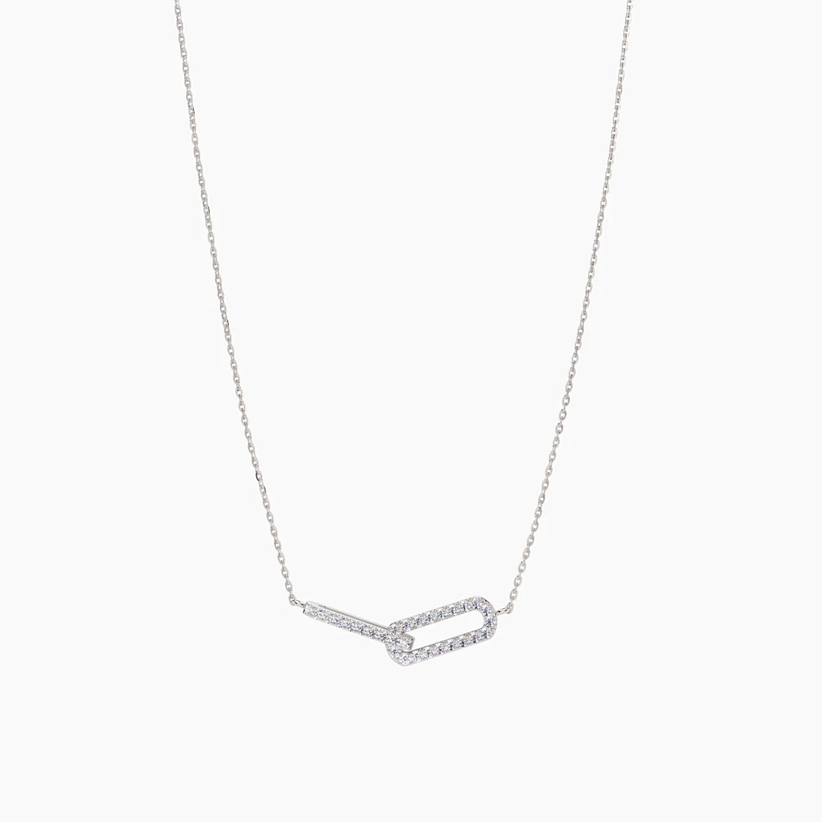 Infinity Interlinked Diamond Necklace in White Gold