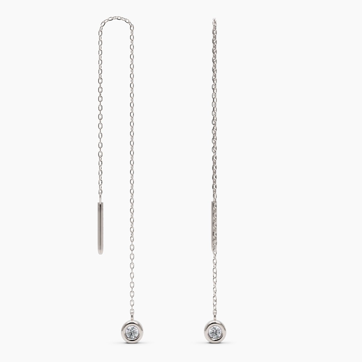 Diamond Threader Earrings - Narcissus