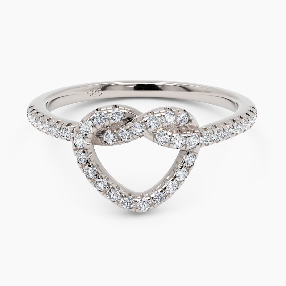 Heart Diamond Knot Ring - Narcissus