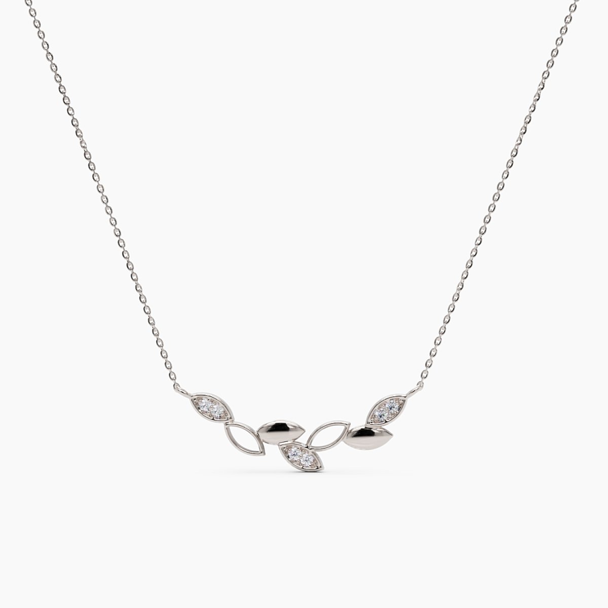 Diamond Leaves Necklace - Narcissus