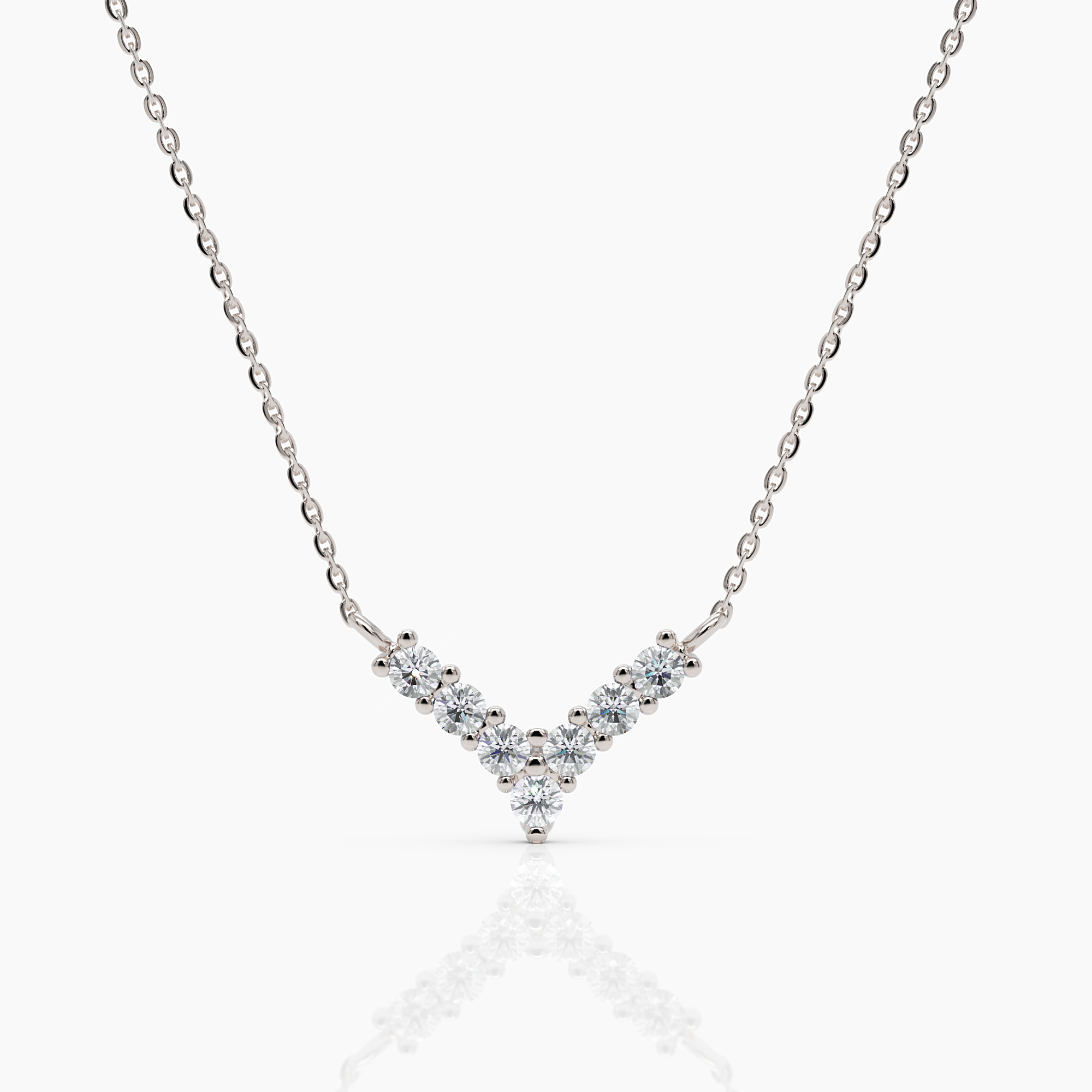 V Shape Diamond Necklace