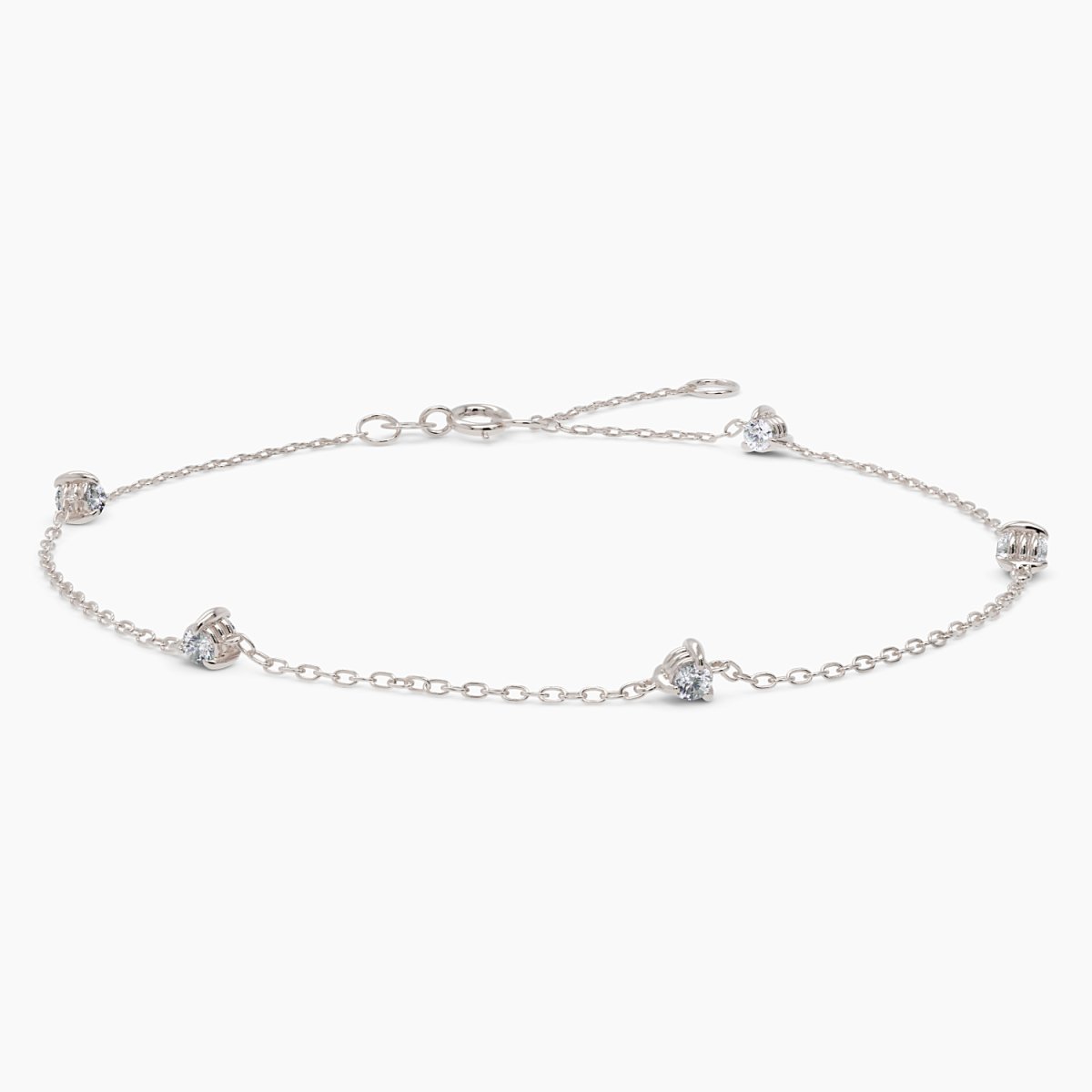 Two - Sided Diamond Solitaire Bracelet in White Gold - Narcissus