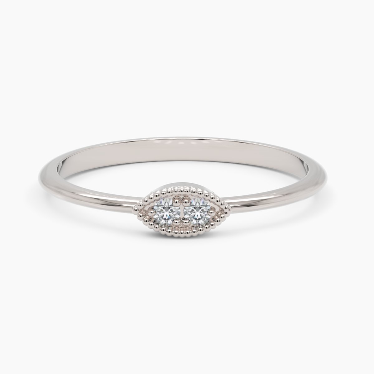 Dainty Milgrain Wedding Band - Narcissus