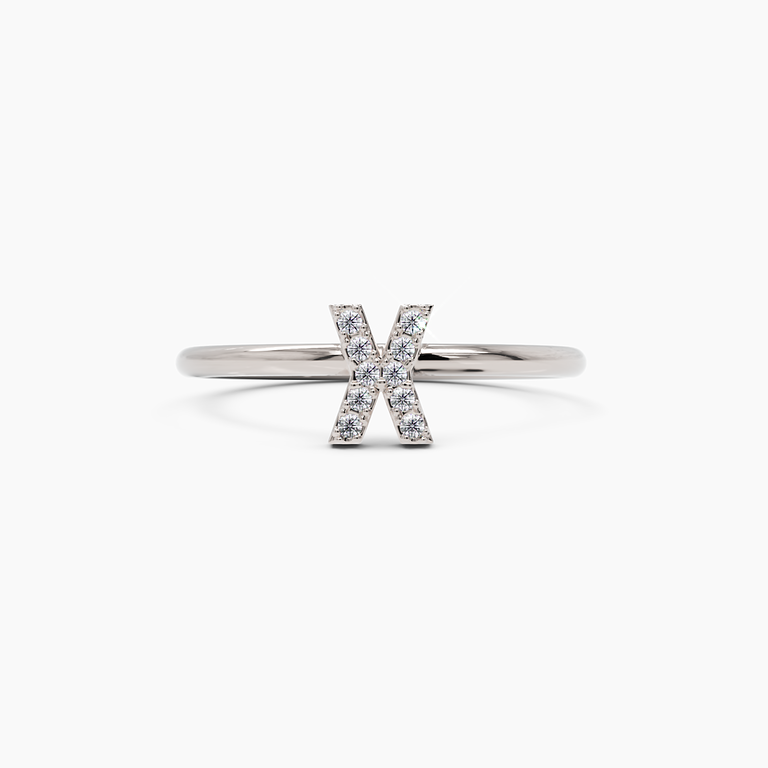 Diamond Initial X Ring