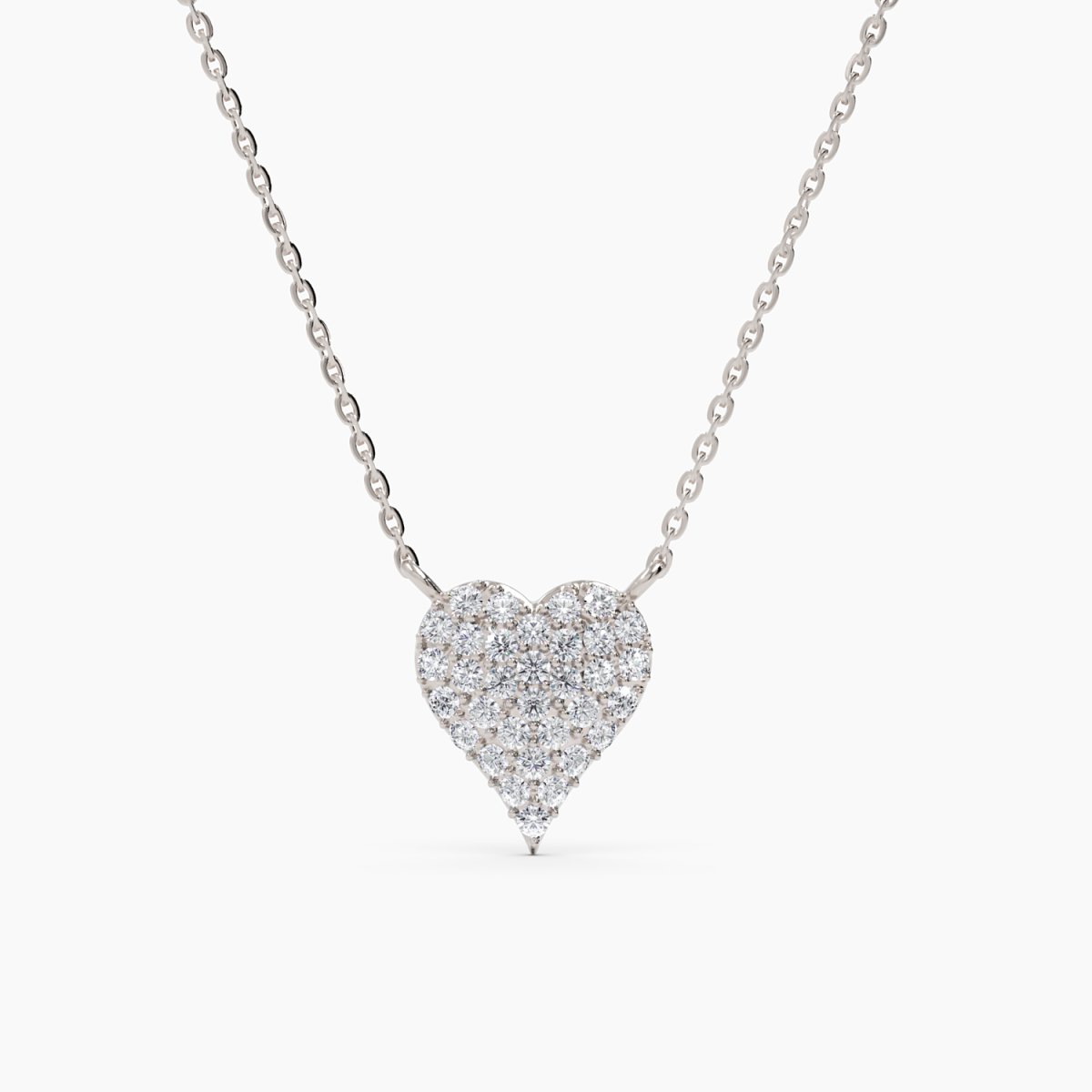 Diamond Pavé Heart Necklace - Narcissus