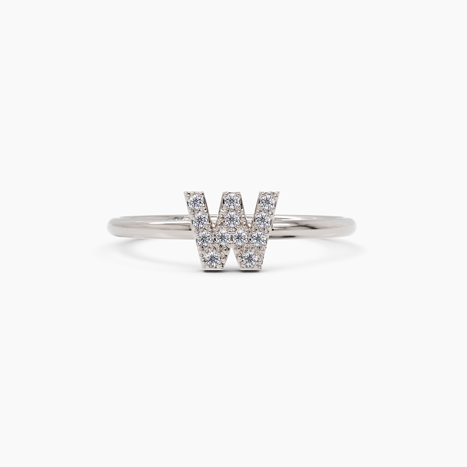 Diamond Initial W Ring