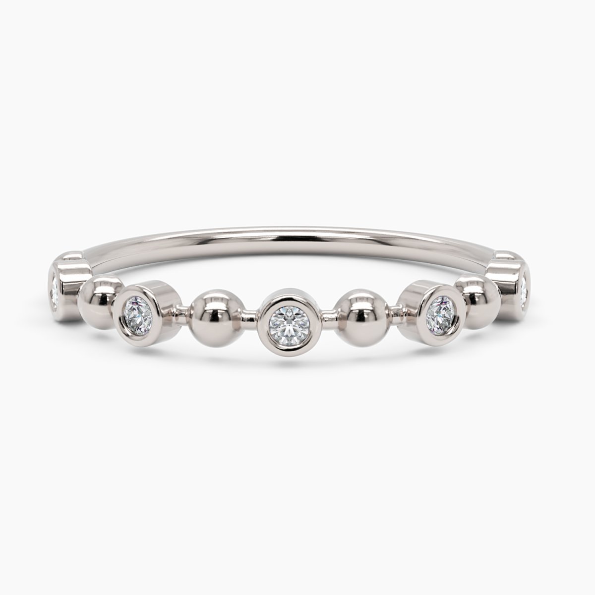 Bezel Ring With 5 Diamonds in White Gold - Narcissus