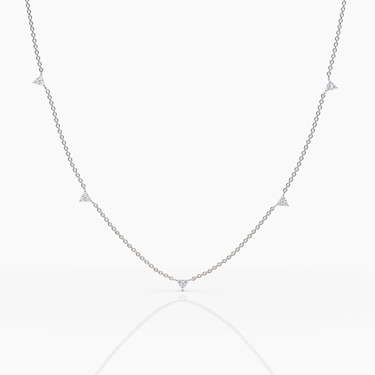 Trio Diamond Station Necklace - Narcissus