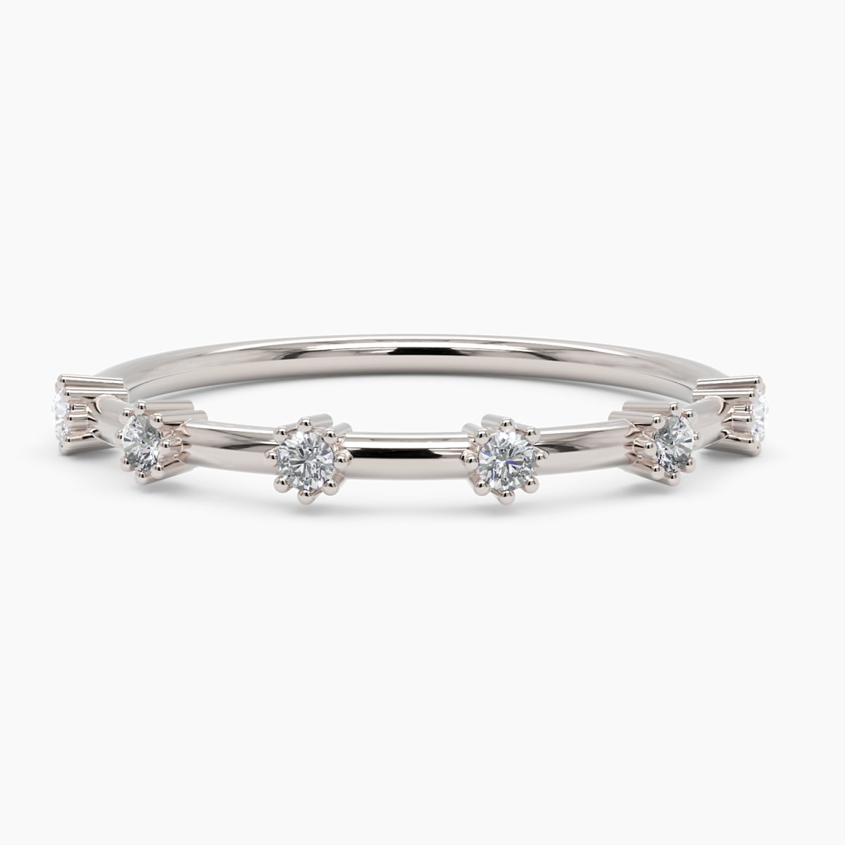 Six Diamond Flower Ring - Narcissus