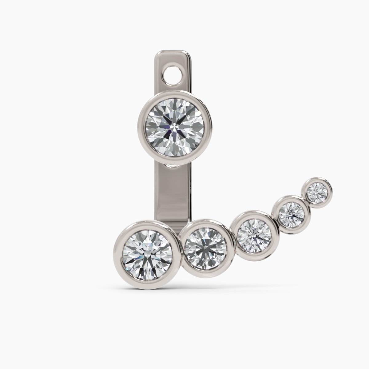 Diamond Earring Jackets in White Gold - Narcissus