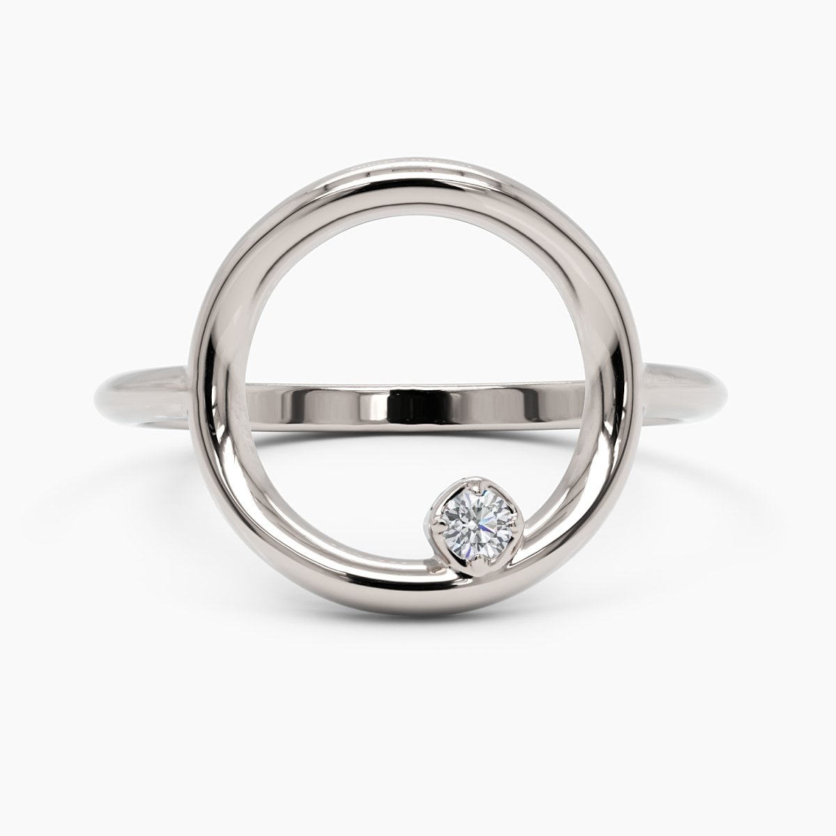 Gold Circle Diamond Ring - Narcissus