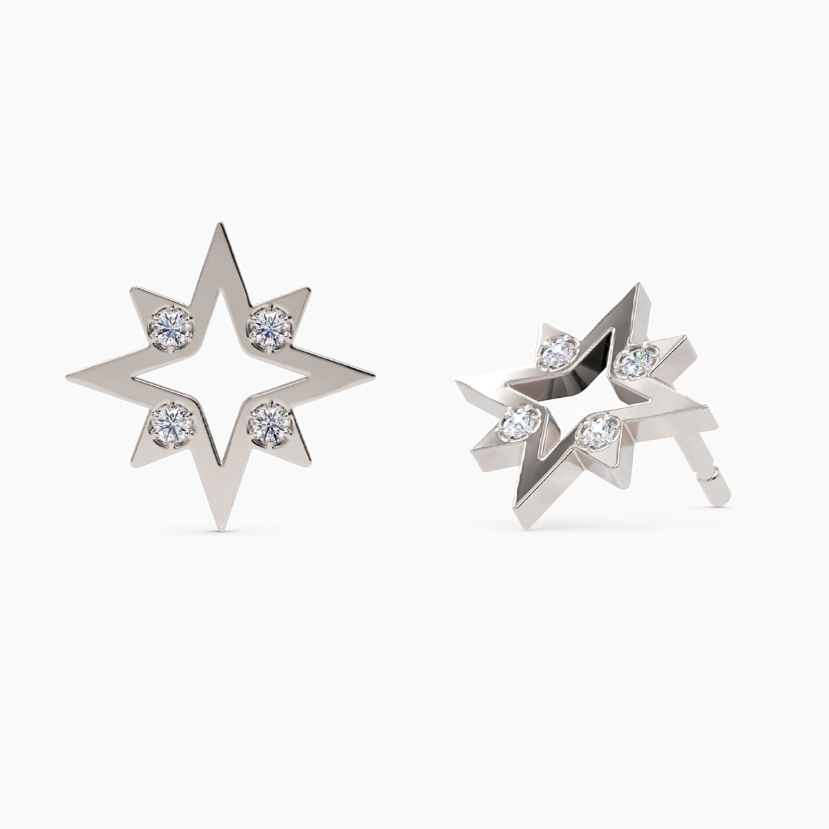 Diamond North Star Earrings - Narcissus