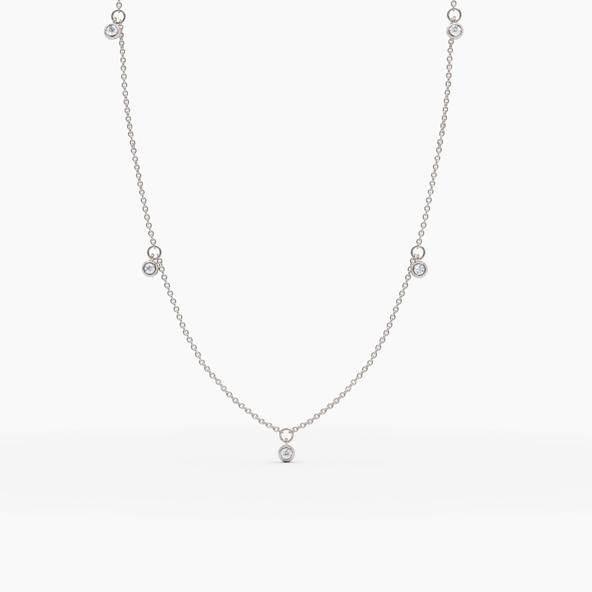 Diamond Bezel Station Necklace - Narcissus