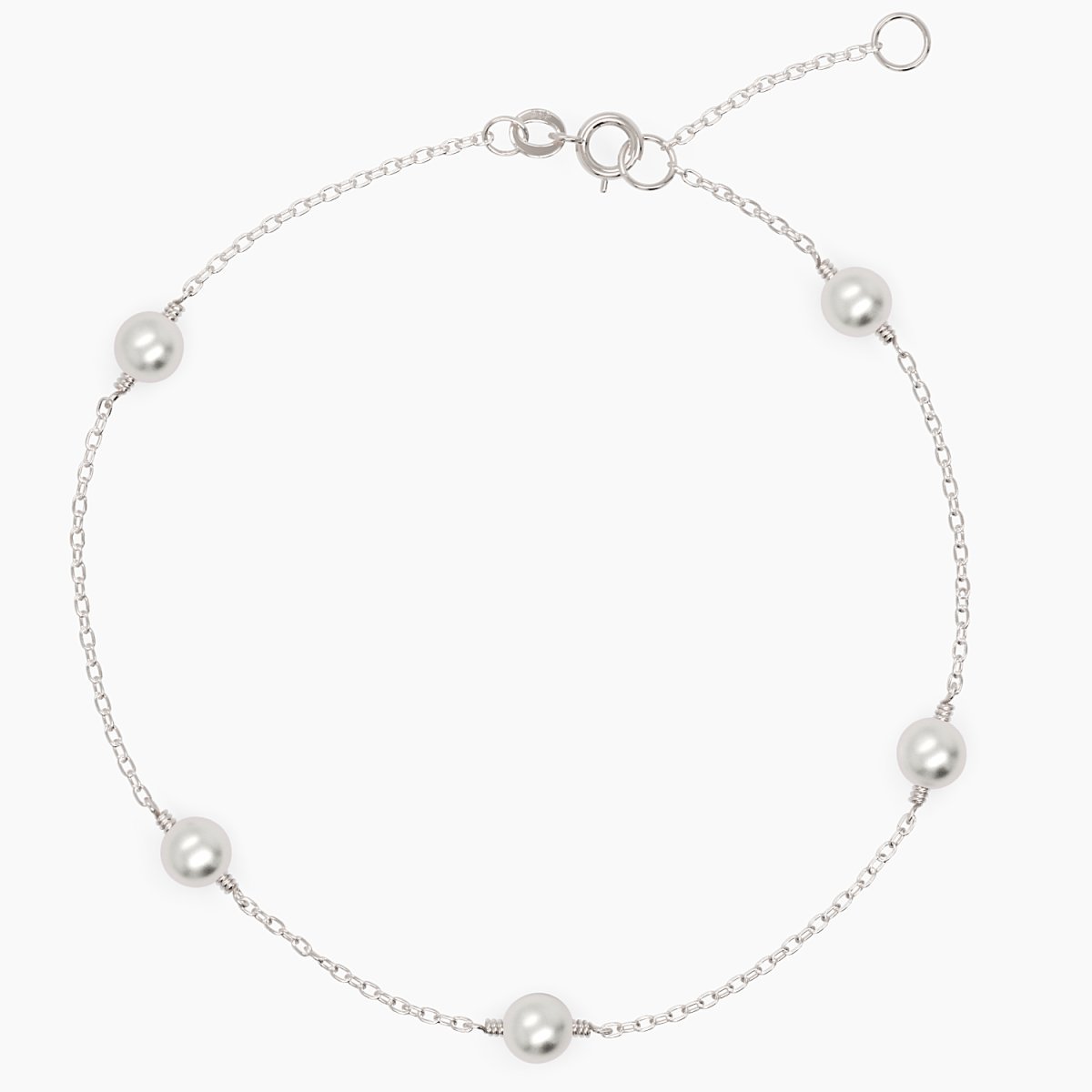 Multi Pearl Bracelet in White Gold - Narcissus