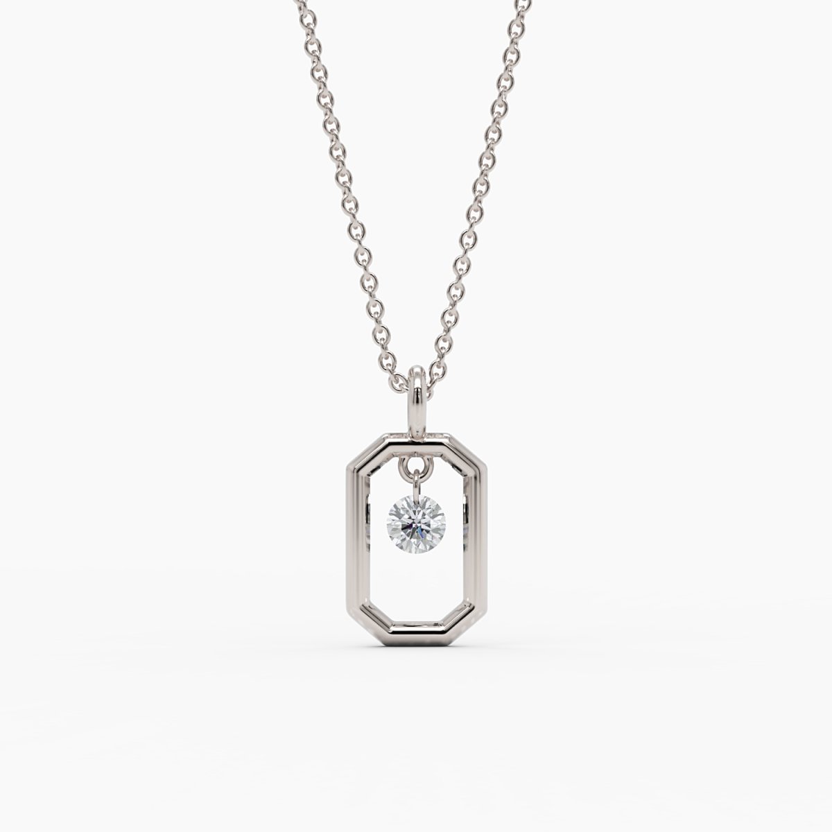 Dainty Pendant with Drilled Diamond - Narcissus