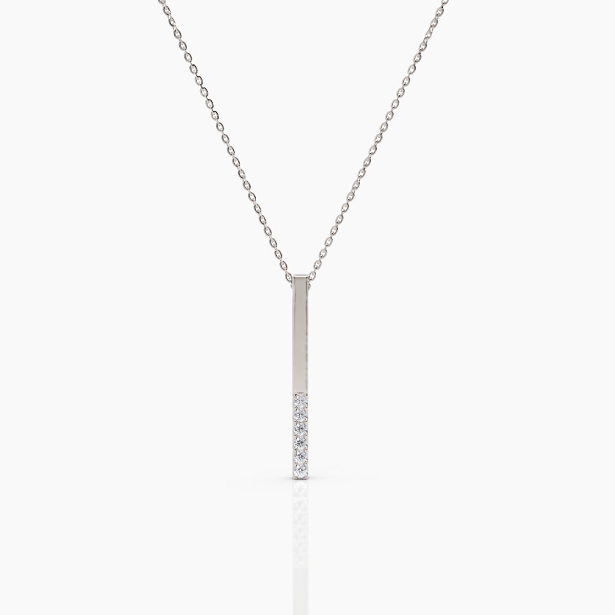 Vertical Diamond Bar Necklace - Narcissus