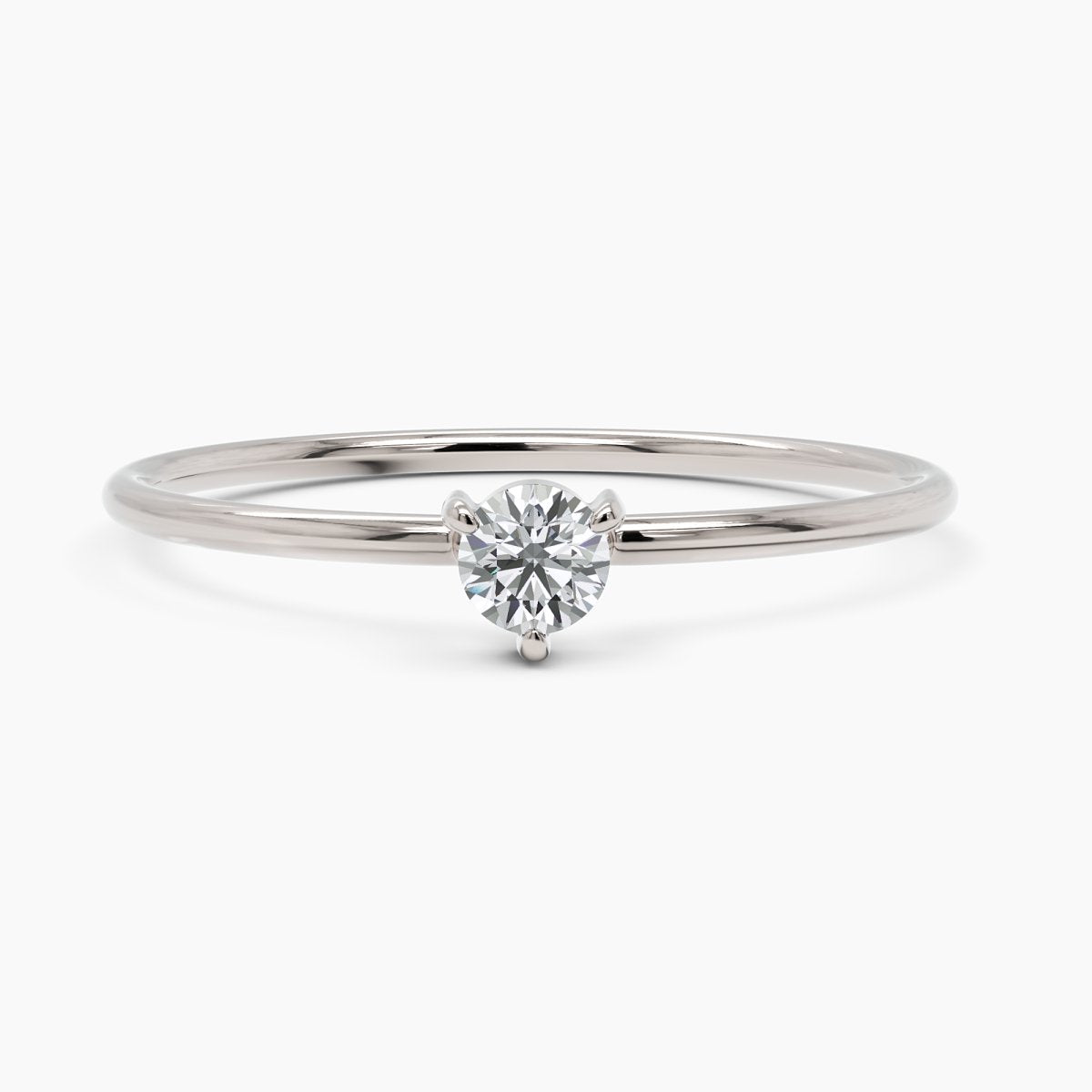 Thin Solitaire Diamond Ring - Narcissus