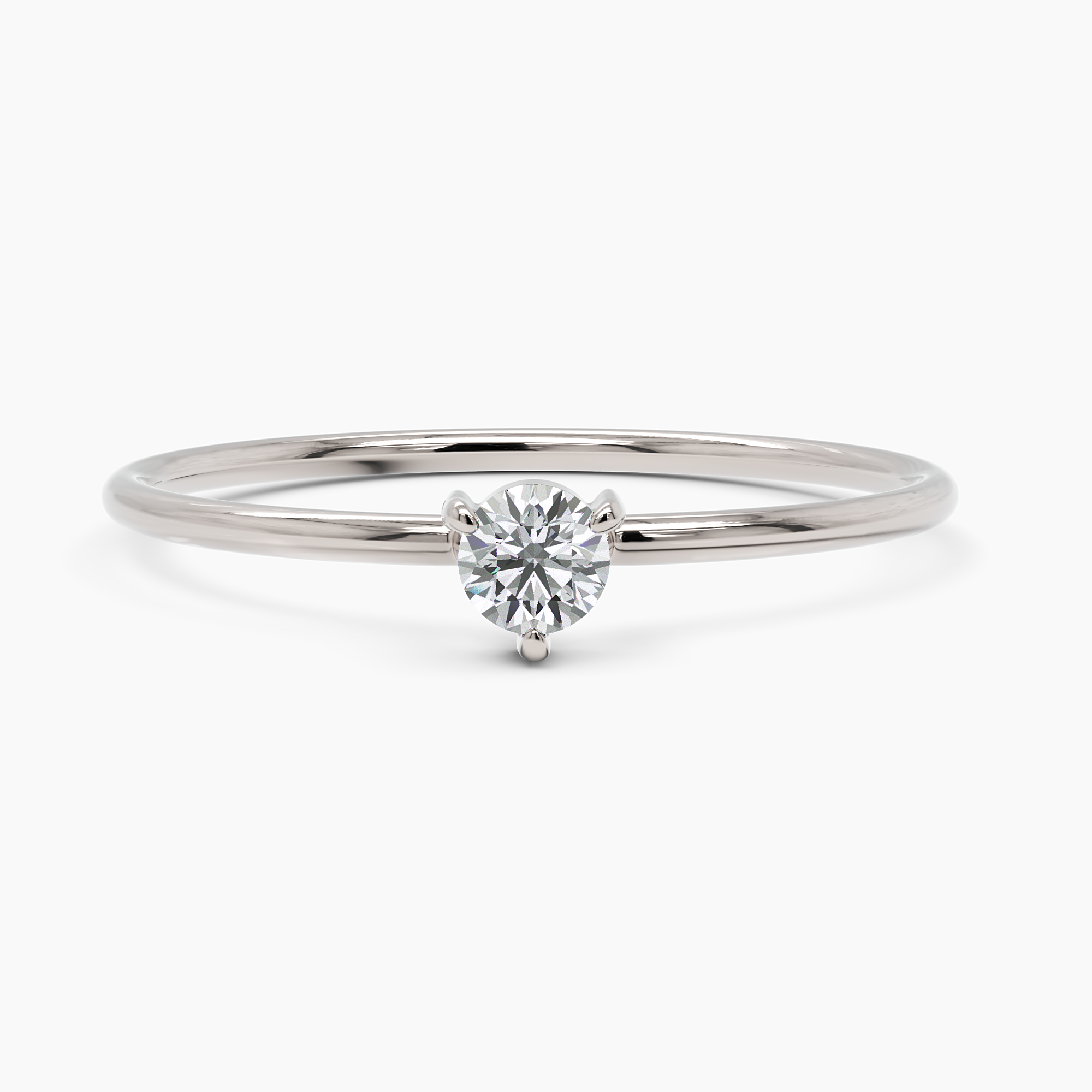 Thin Solitaire Diamond Ring