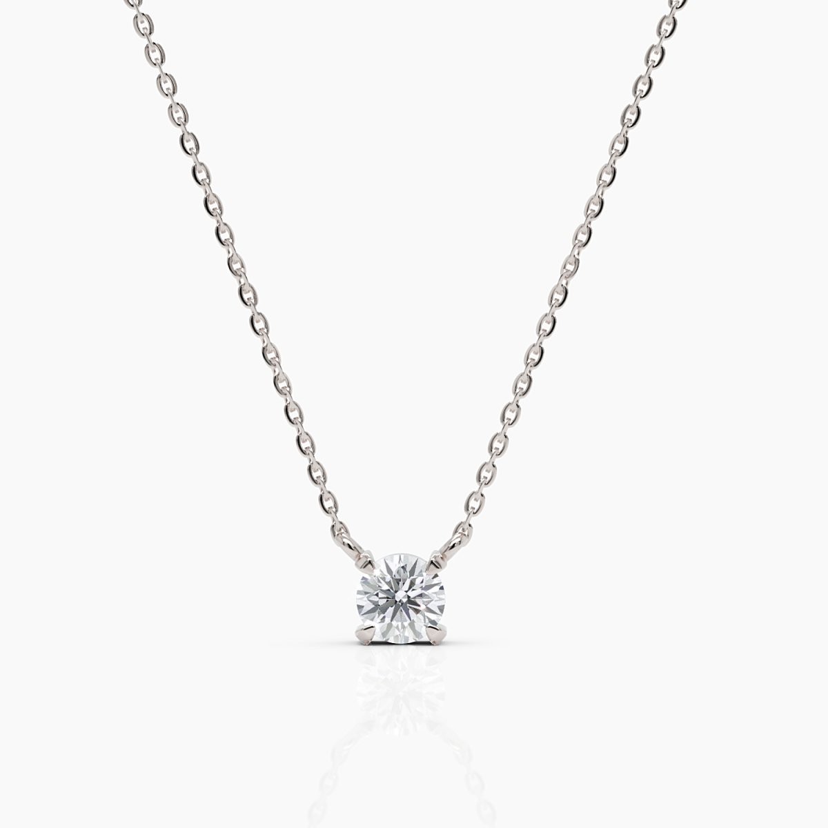 Single Diamond Solitaire Necklace - Narcissus