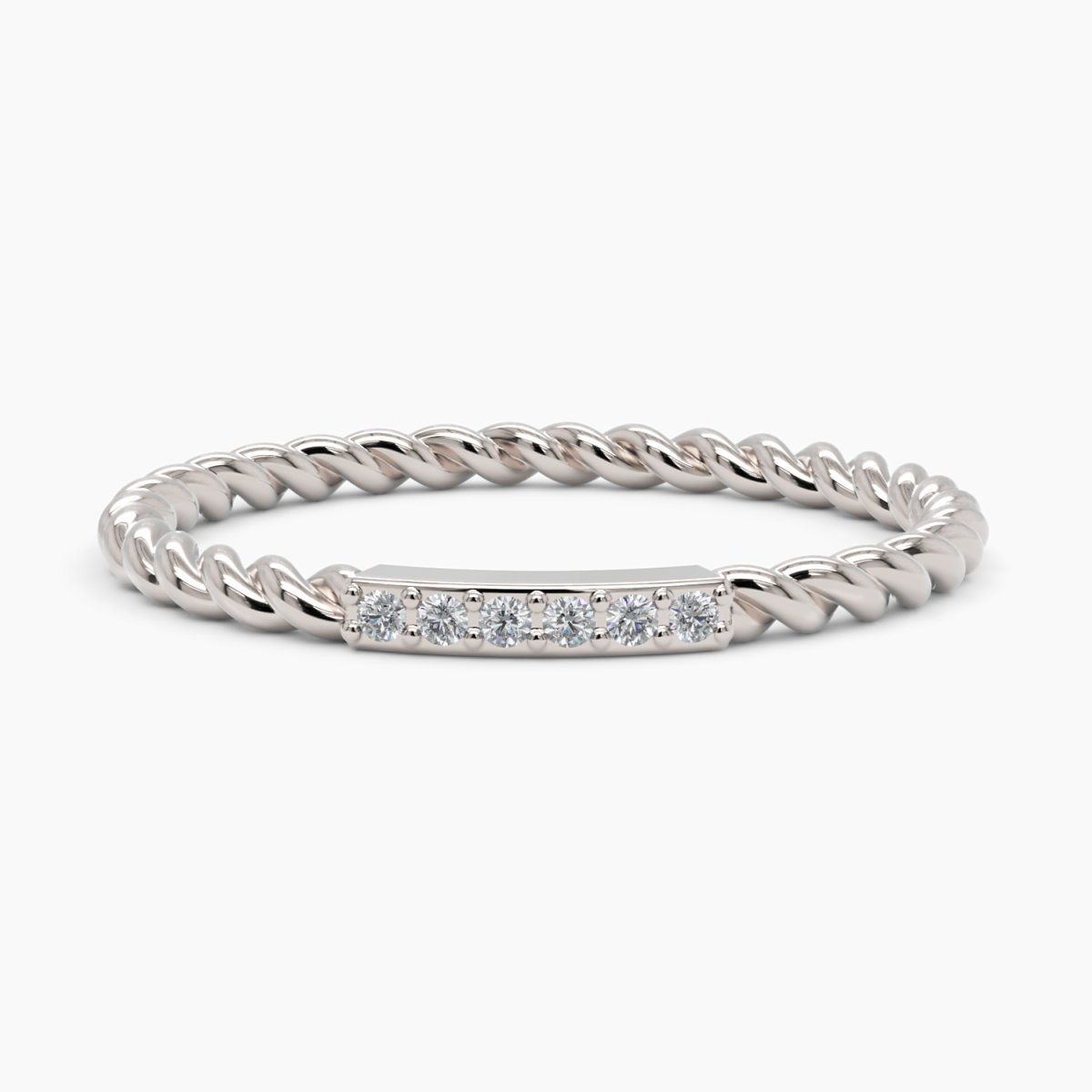 Dainty Twisted Diamond Ring - Narcissus