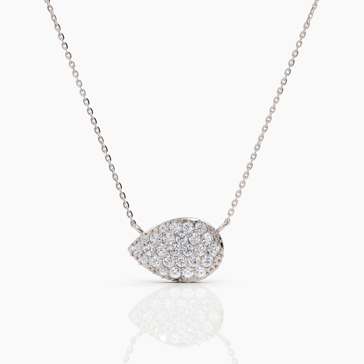 Diamond Pear Pavé Necklace - Narcissus