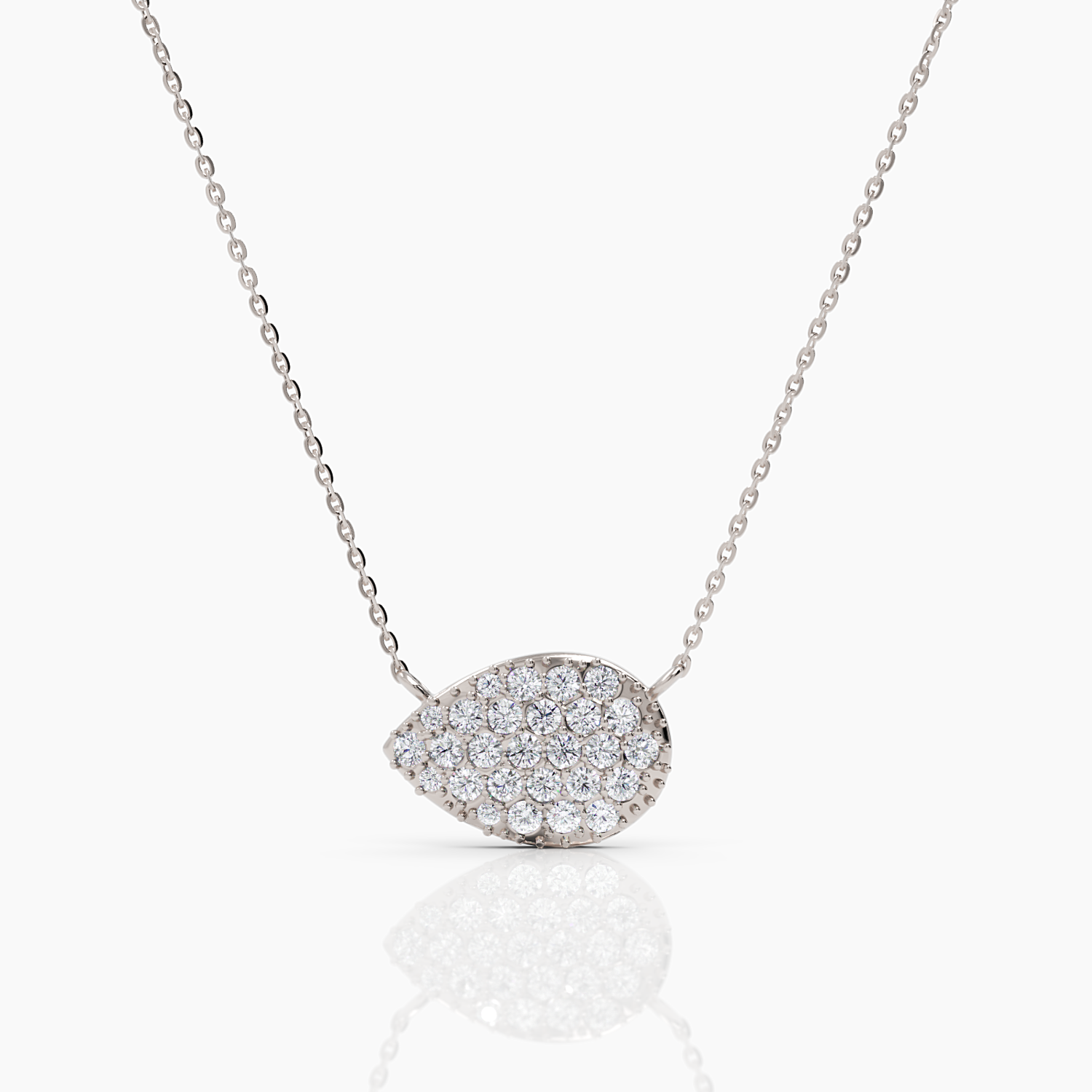 Diamond Pear Pavé Necklace