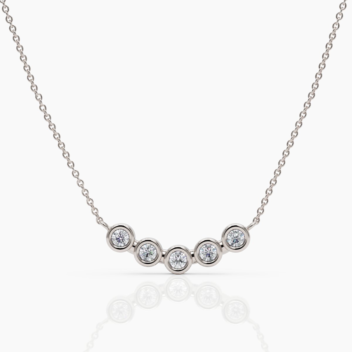 Diamond Bezel Bar Necklace - Narcissus