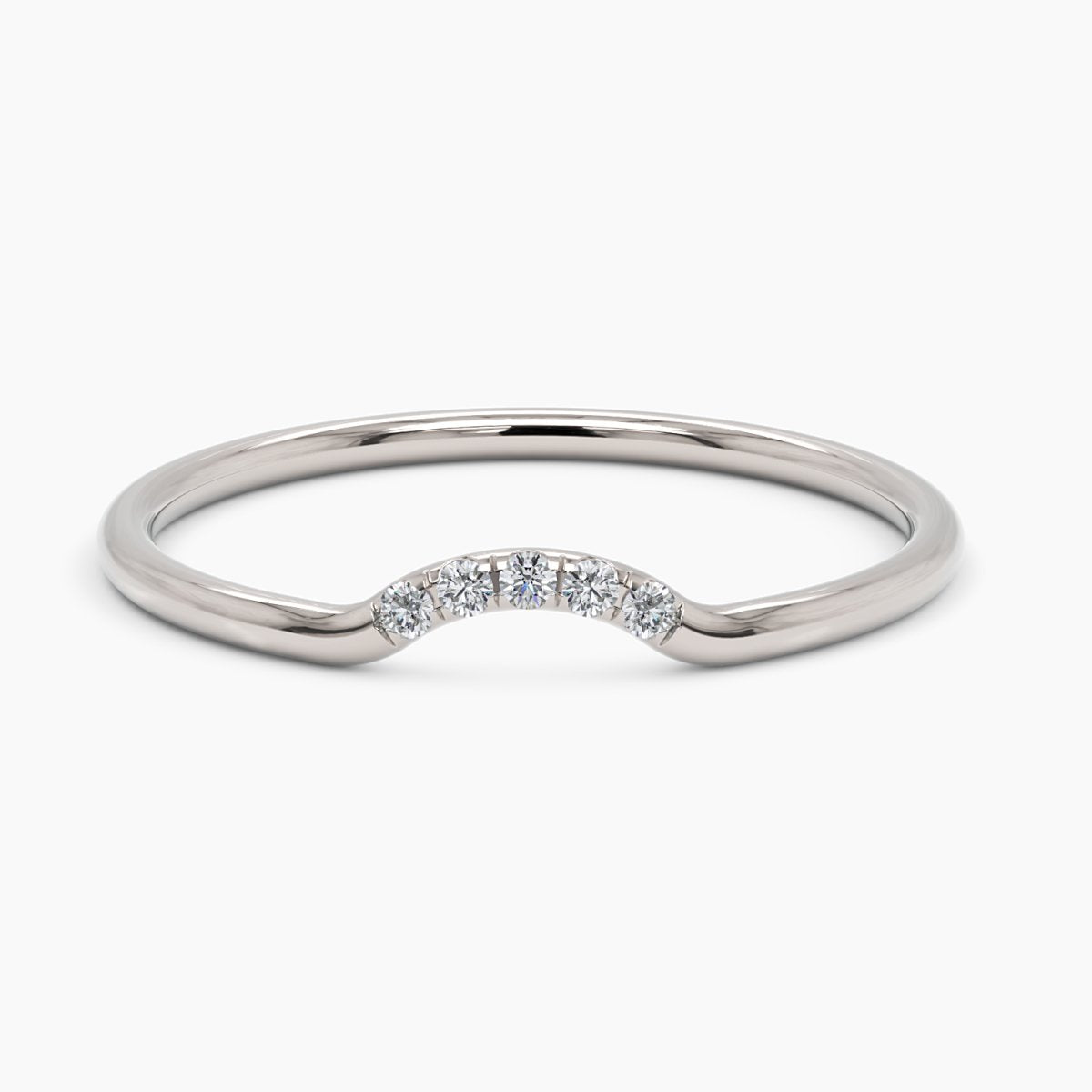 Curved Ring With 5 Diamonds - Narcissus