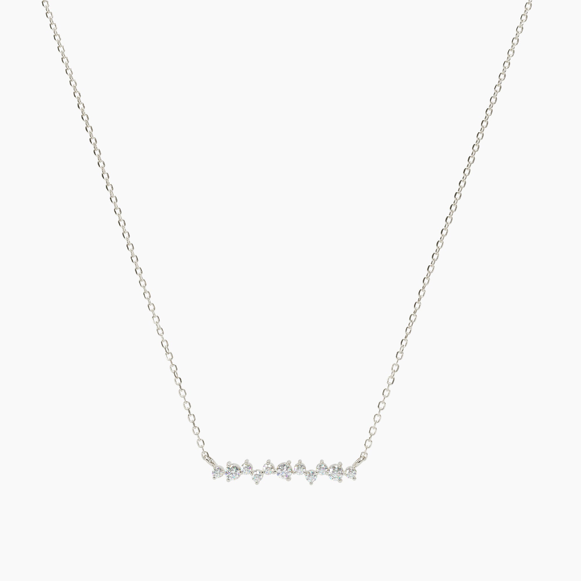 Cluster Bar Diamond Necklace
